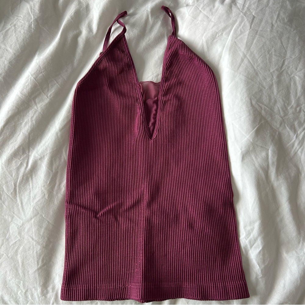 Free People intimately mash cleavage tank Cranberry - Large